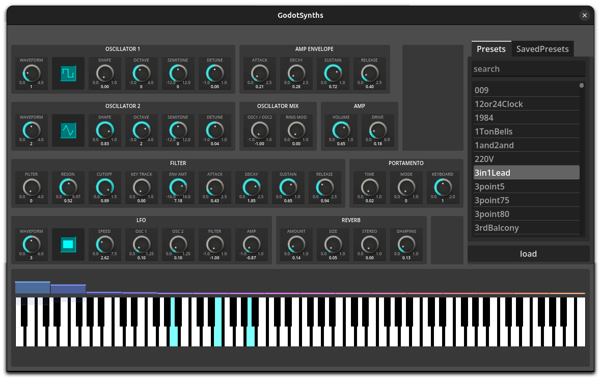 Screenshot of godot-synths